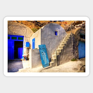 Santorini Blue Doors Sticker